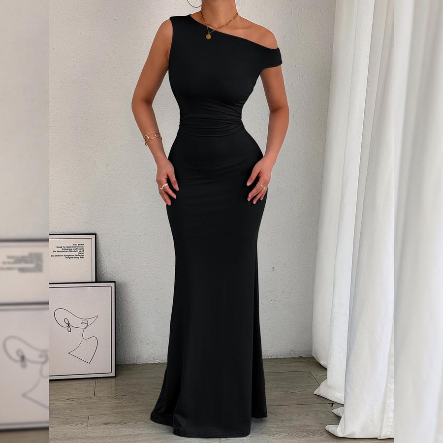 Women's Fish Tail Dress Sexy Ruched Sleeveless Ruched Waistline Party Dress