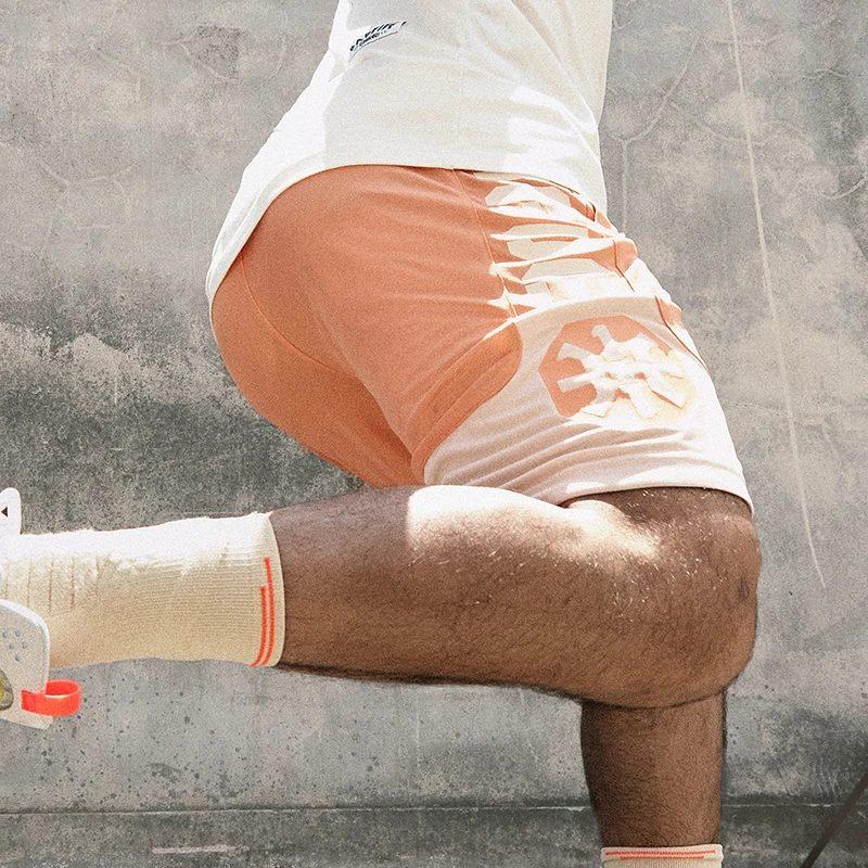 Li Ning Sports Shorts Men's Sunset Orange Moonlight Gray AAPT045-6