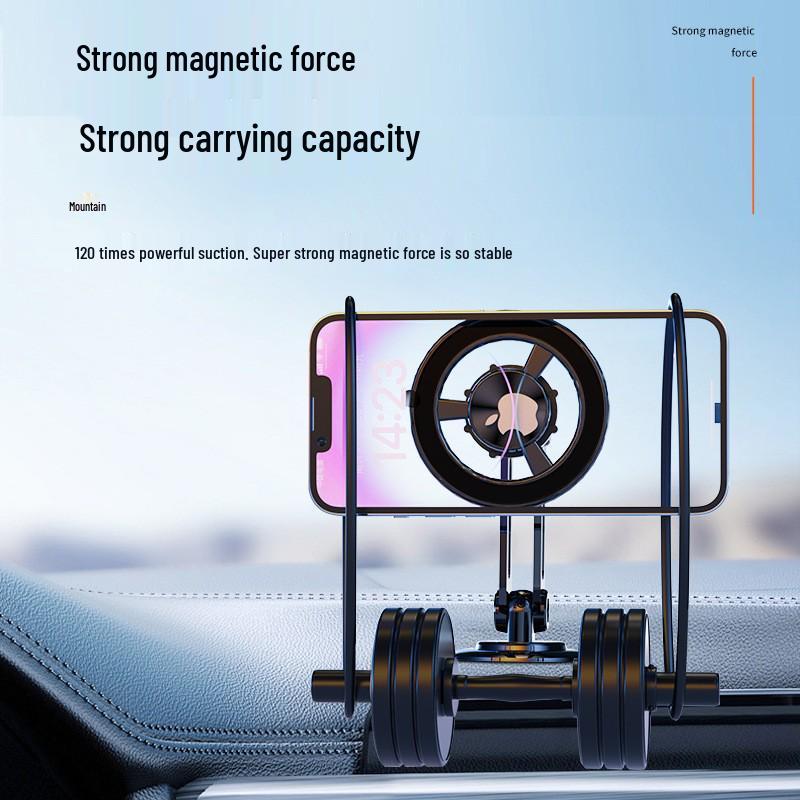 All-Metal 360° Rotating Magnetic Car Phone Holder with Mechanical Arm