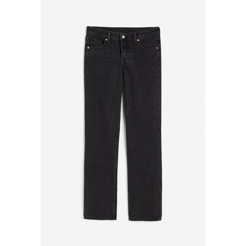 

Женские джинсы HM Осенняя мода Простые и мягкие С низкой посадкой Прямые Штаны с напуском 1166881 Black 155/60A