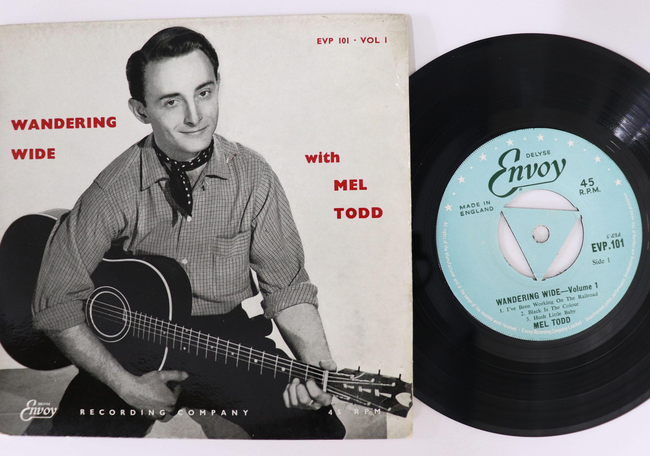 

7inch Record MEL TODD - Wandering Wide - Volume 1 EVP101 ENVOY 1958 UK Folk Used