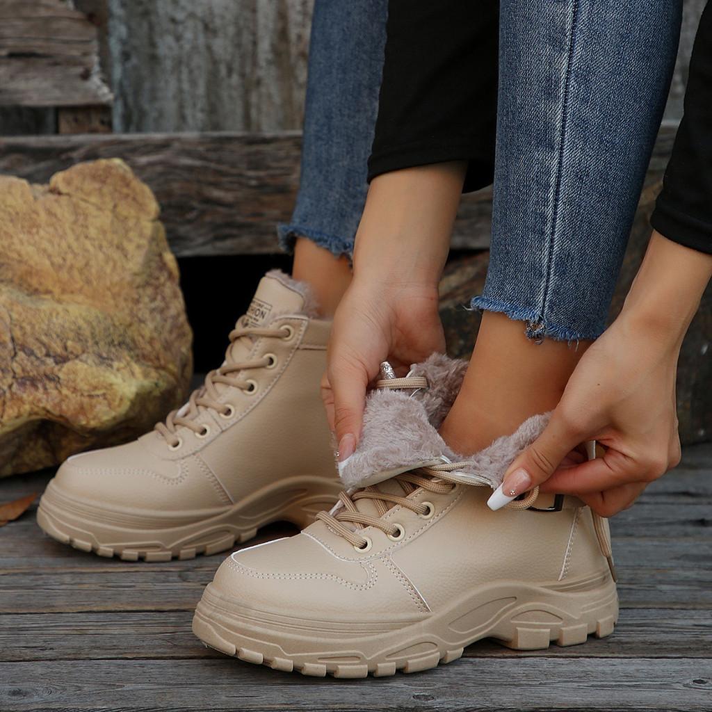 Comfortable And Chic Martin Boots For Women 2024 Warm Plush Lined Casual Footwear