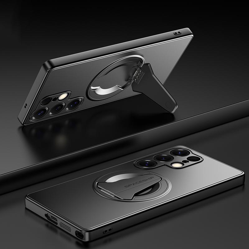 KEYSION Magnetic Phone Case for Samsung S26 Ultra 5G Metal Paint TPU+PC Upright Kickstand Shockproof Cover for Galaxy S26+ Plus