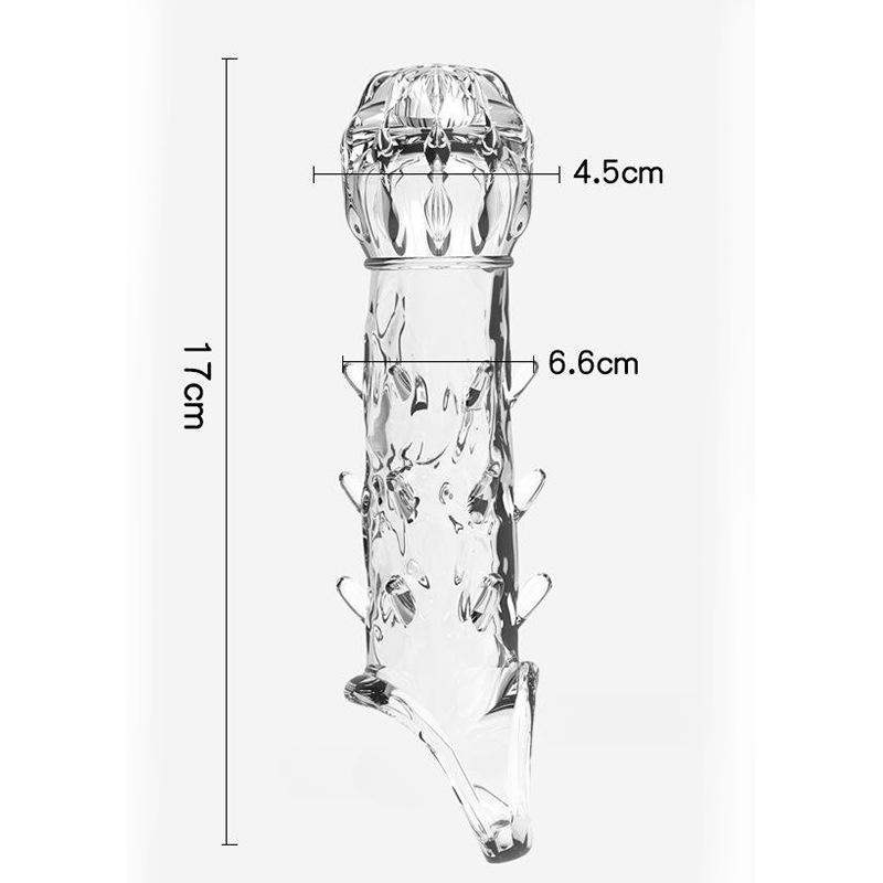 17cm Stor Hodet Penishylse Penisforstørrelseshylse Fortykker Penisforlenger 4cm Sexleketøy for Menn Voksenleketøy Seks produkter
