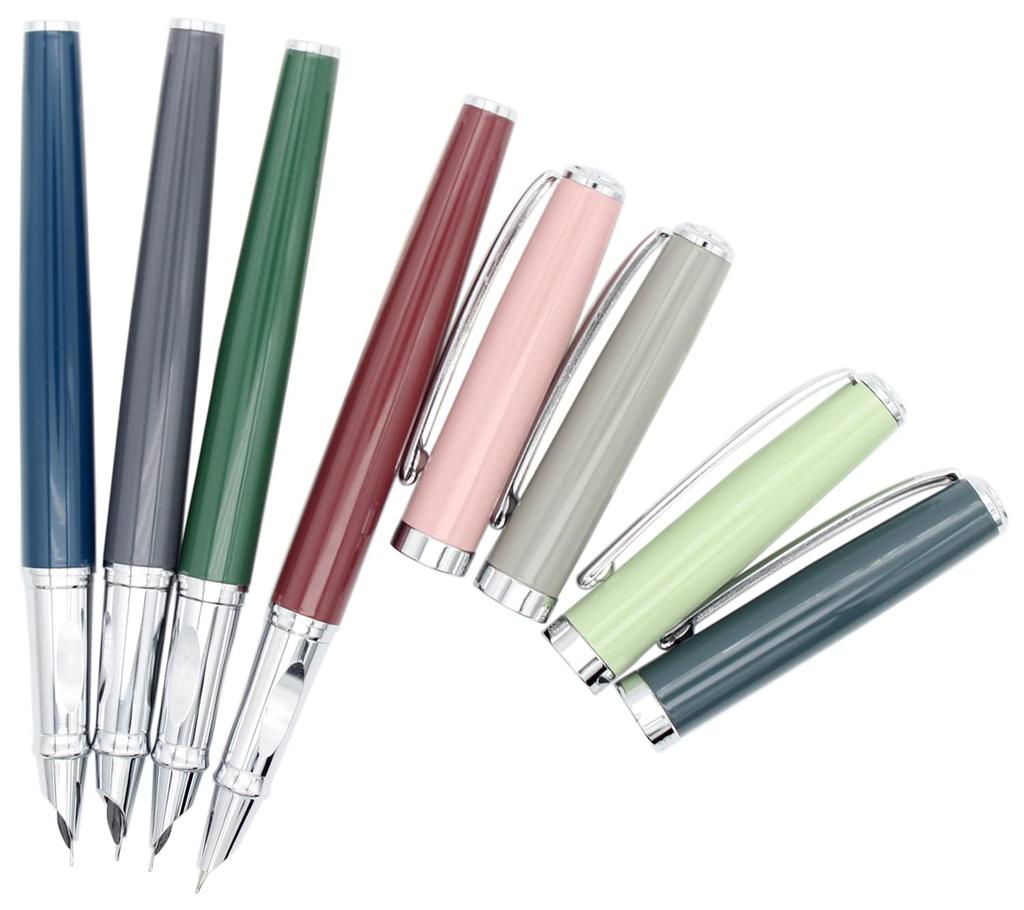 Gullor Morandi Colorful Metal Fountain Pen with Ink Fine Green Converter, Nib,