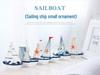 Mediterranean Wooden Sailboat Model Ornament