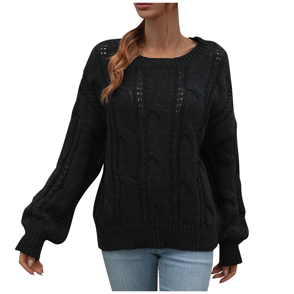 Women's And Winter Round Neck Long Sleeve Knit Sweater Pullover Sweater