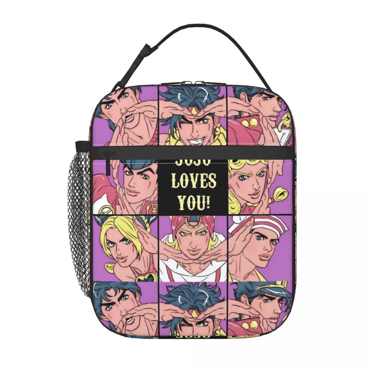 Custom JoJoes Anime Insulated Lunch Bag for Women Thermal Cooler Bento Box Work School Travel Portable Tote Bags One Size