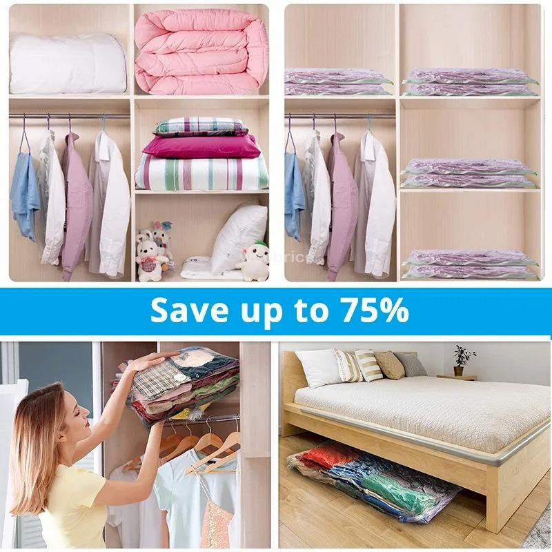 4pcs Thickened Vacuum Compression Bag, Transparent Quilt Vacuum Bag, Storage Bag, Household Clothing Storage And Sorting Bag
