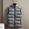 Men S Thick Winter Stand Collar Solid Color Casual Vest