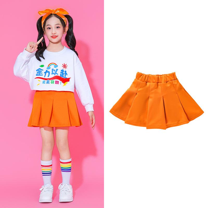 National Day Cheerleading Costume Primary and Secondary School Games Costume Kindergarten Group Performance Autumn Long Sleeve Class Uniform 180cm