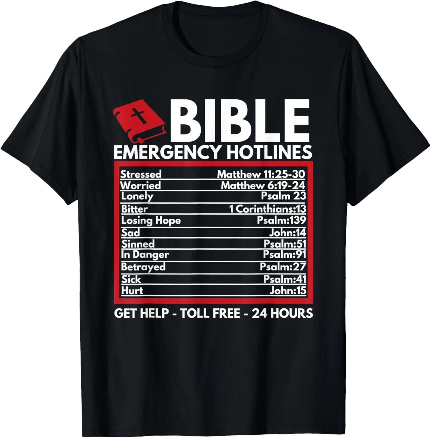 

Bible Emergency Numbers - Funny Christian Bible _ Jesus Gift Unisex T-Shirt XL