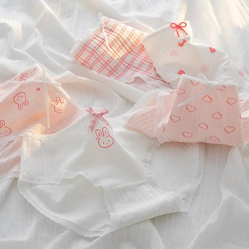 Cute Cartoon Fruit Cotton Girls Underwear Soft Breathable Animal Print Seamless Panties Women Strawberry Briefs Lingerie