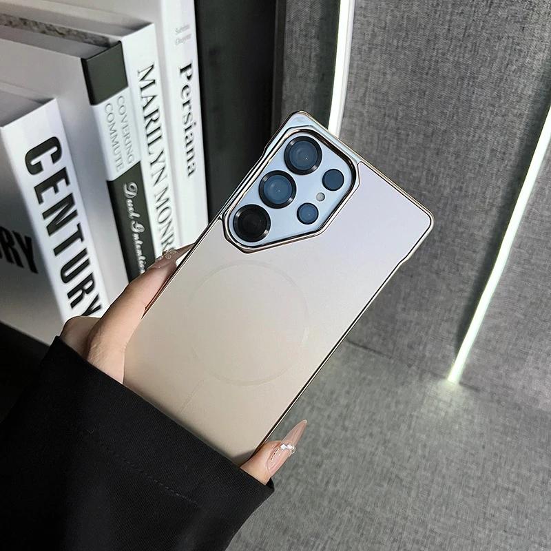 For Samsung S25Ultra for Magsafe Case Business AG Slim Matte Framless Heat Dissipation Cover for Galaxy S23 S22 S24 Ultra Fundas