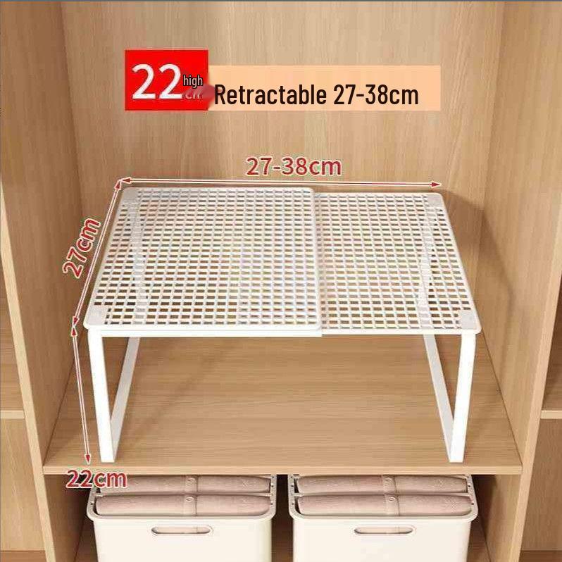 Expandable Wardrobe and Kitchen Organizer: Layered Shelves, Closet Dividers, Shoe Rack, and Gadget Storage