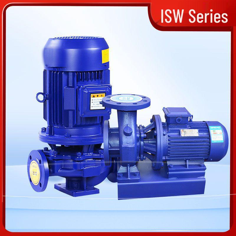 Industrial ISW Horizontal Pipeline Centrifugal Pump for Clean, Cold & Hot Water Circulation with Full Seal Set, Single-Stage Booster.
