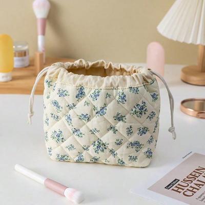 Geantă cosmetică cu șnur și imprimeu în relief, Geantă cosmetică cu șnur de capacitate mare, Geantă multifuncțională de depozitare. Pungă de igienă