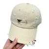 Fashion Washed Polished Hole Soft Top Baseball Cap Children Metal Pin Trendy Big Head Circumference Peaked Cap Men
