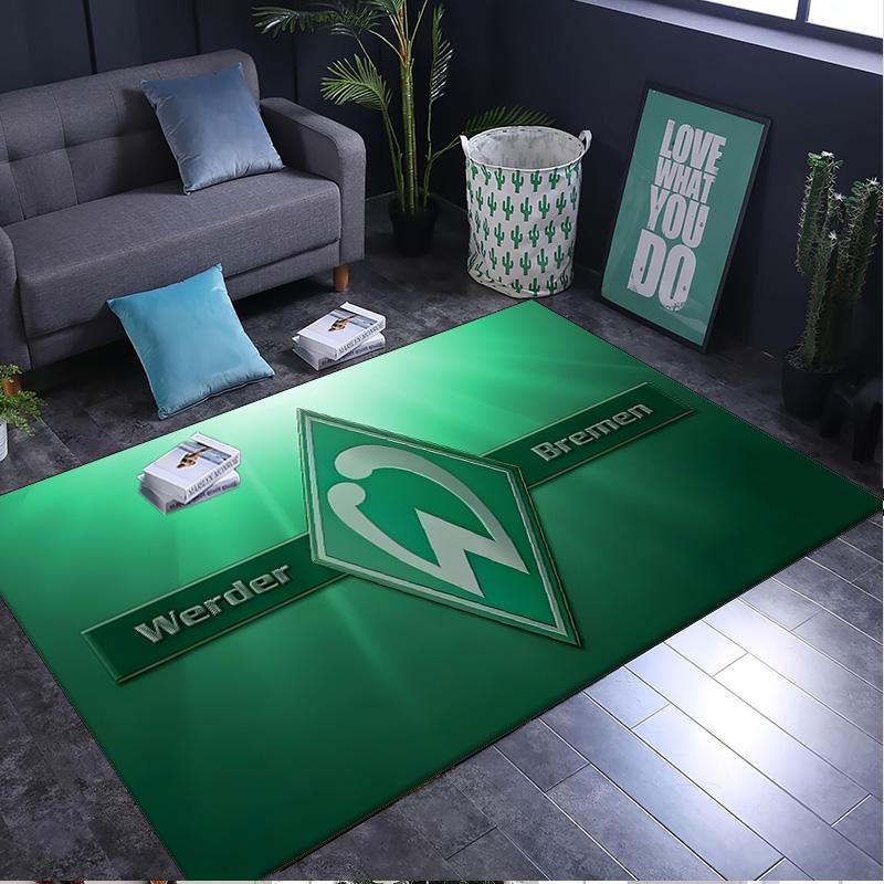 1 Stück Teppich Grün und Weiß Werder Teppich, Stuhlmatte, Bereichsteppich für Büro Schlafzimmer Wohnzimmer Schlafzimmer, Fußmatten Dekoration Weihnachtsgeschenke für Fans