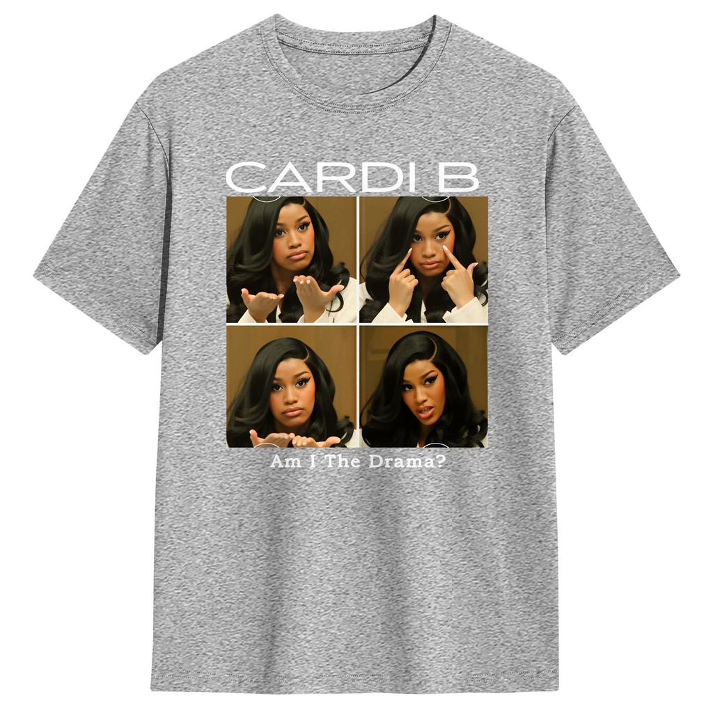 Oversized T Shirt Beach Cardi B Am I The Drama Popular TShirts Cotton Tee Shirt for Unisexs Y2K Basic Short Sleeve Tops
