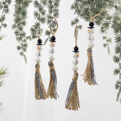 20mm dřevěný korálek sněhulák Vánoční motiv Barva Dřevěný korálek Dřevěné korálky Doplňky pro kutily 2021.8 Nový přívěsek na klíč Ornament