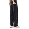 Minger | Spring New Cross Embroidery Heavy Sweatpants Men's American Trend Brand Loose Wide Leg Straight Pants