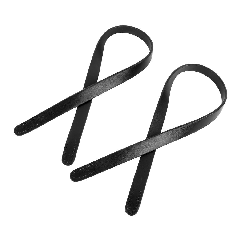 2 st Läderhandtag för Väska 25,6 tum Långa 0,7 tum Breda Syntetiskt Läder Enfärgad Handväskrem för Reparation Ersättning Svart