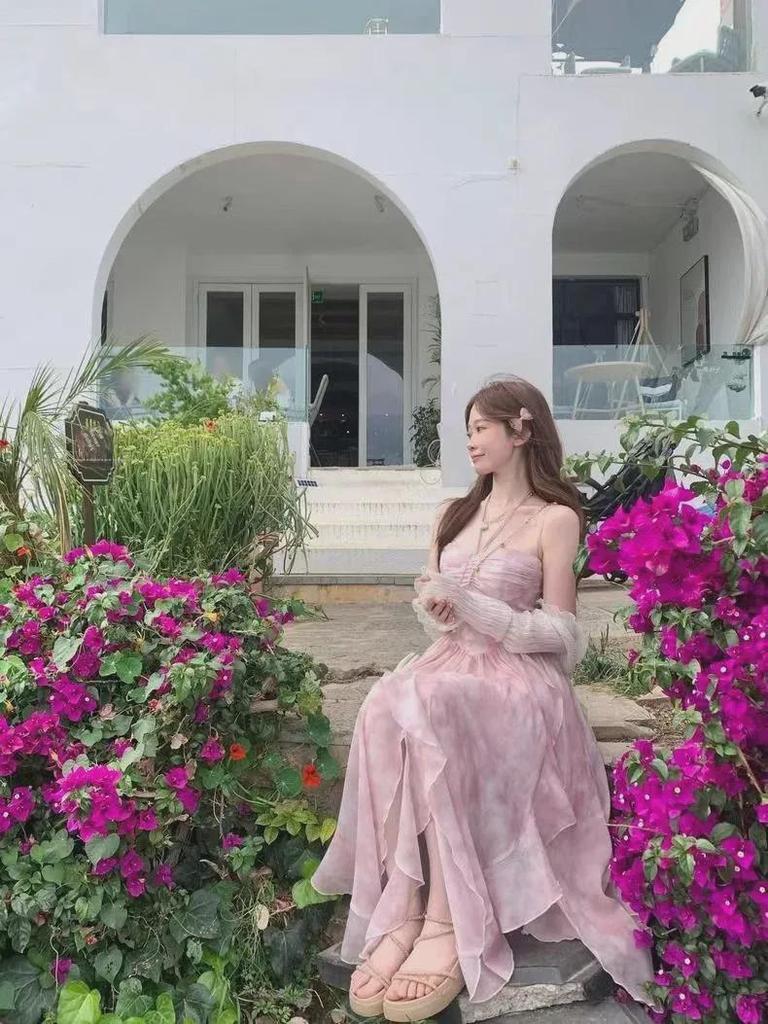 2024 Cherry Blossom Fairy-Style Irregular Hem Long Skirt - Summer Holiday Trend