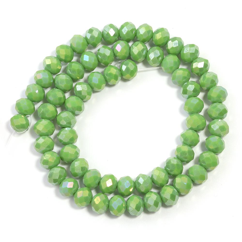 1 Strand Faceted Crystal Beads Olive Green Abacus Glass Loose Spacer Beads For Jewelry Making DIY Necklace Bracelet 3/4/6/8mm