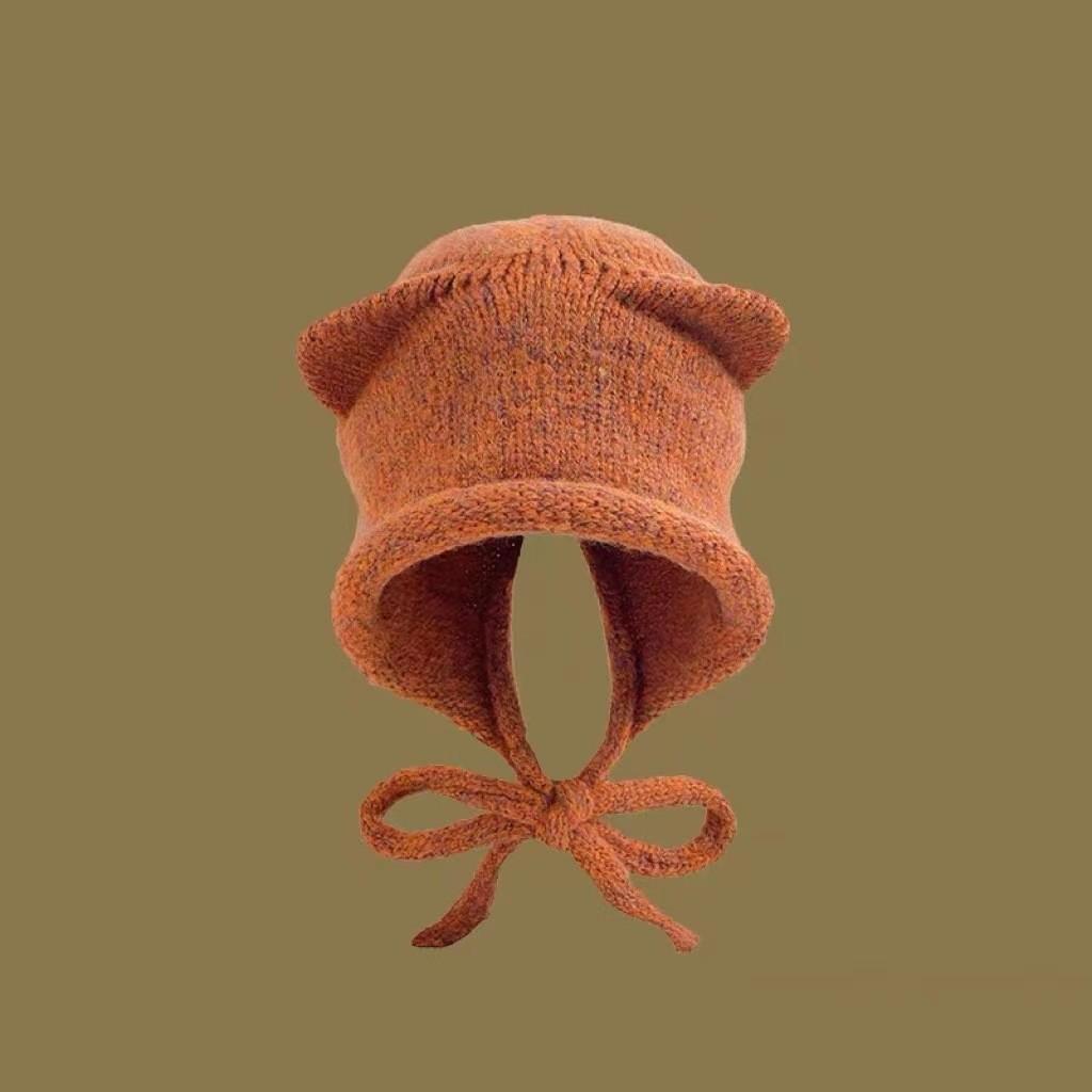 Adorable Cat Ear Knit Hat Women Winter Japanese Style Warm Ear Protector Headband Wool Hat