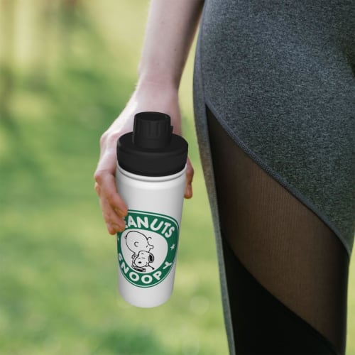 Snoopy Water Bottle, 530ml Large Capacity, Vacuum Insulated, Insulated, Hot & Cold, Sports Bottle, Direct Drinking, Screw Top, Double-Walled, Wide Mou