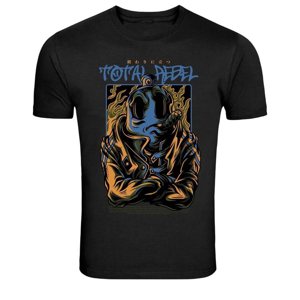Total Rebel Gas Mask Street Punk Graphic T-Shirt 4XL