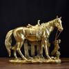 Horse Resin Figurine, Rustic Fence & Galloping Pony Statue Sculpture, Luxury Home Decor for Living Room TV Stand Entryway Wine Cabinet, Unique