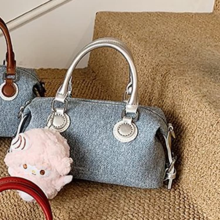 Denim Mini Boston Bag Women's Shoulder Crossbody Bag