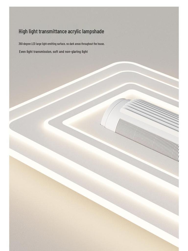 Customized Smart Leafless Ceiling Fan Light - Modern Tricolor with Voice Control for Living Room or Bedroom.