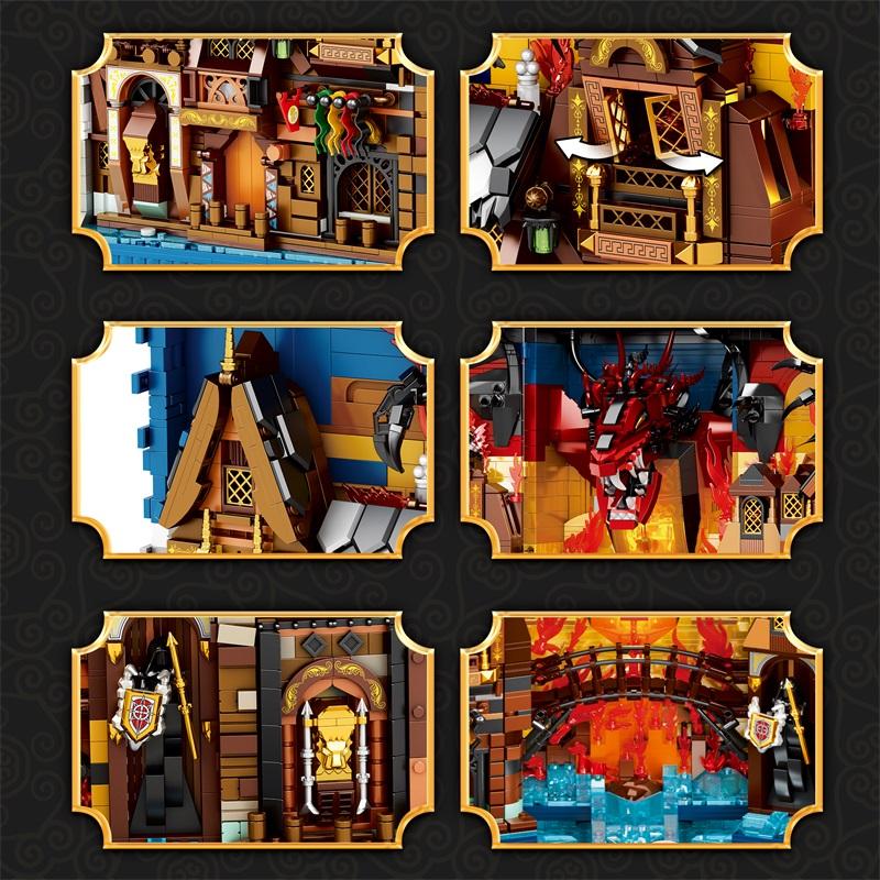 3398PCS Hobbit Themed Bookstore Building Blocks Assembly Toys Creative Desktop Decoration Bookends Model Bricks Kids Toys Gifts