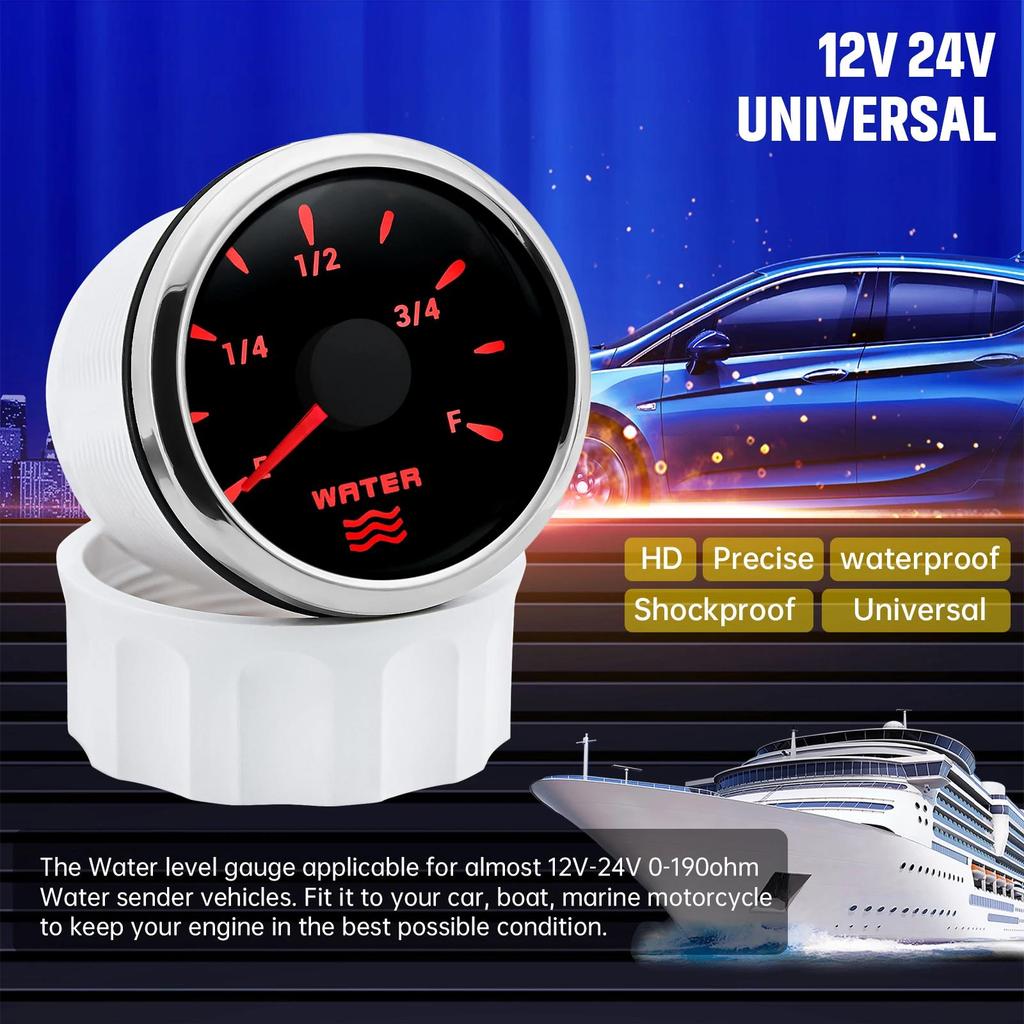 100mm-500mm Car Water Level Gauge Sensor+Water Level Indicator 7 Colors 0-190ohm Water Level Meter Digital Pointer Gauge