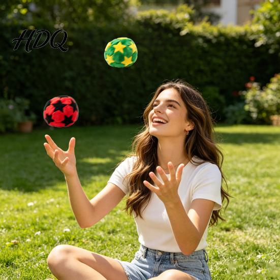 Lightweight Football Bag Portable Soccer Footbag for Kids Soft Juggling Ball Ball Handmade Colorful