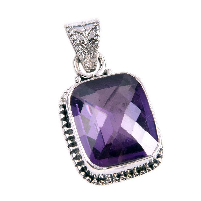 Natural Alexandrite Gemstone 925 Solid Sterling Silver Gift Pendant 1.25" W5e97
