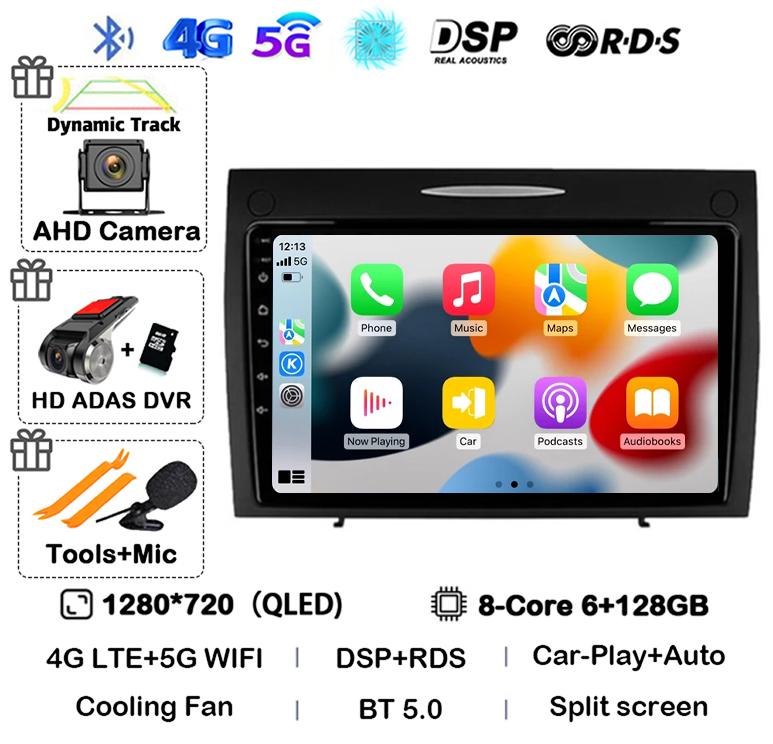 Android 14 Carplay Auto For Mercedes Benz SLK Class R171 SLK200 SLK280 SLK300 2000-2011 Car Radio Multimedia Video Player Stereo