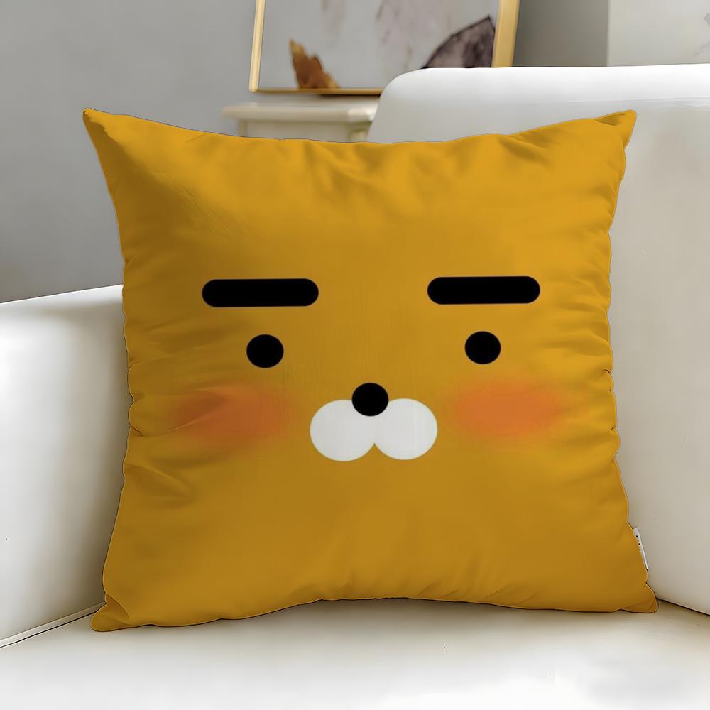 popular cartoon brand Kakao Friends Cushion Cover Soft  EasyWash Pillow Case  Versatile for Couch Bed Travel and Office
