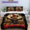 3pc Halloween Scarecrow Cover Set - 1 Quilt Cover + 2 Pillowcases, All Seasons Bedroom Setting, Perfect for Home058