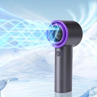 Neuer USB Mini Ventilator Leistungsstark 100 Geschwindigkeiten LED Display Handventilator Tragbar Aufladbar Turbo Kleiner Ventilator Schreibtisch Kleiner Elektrischer Fa