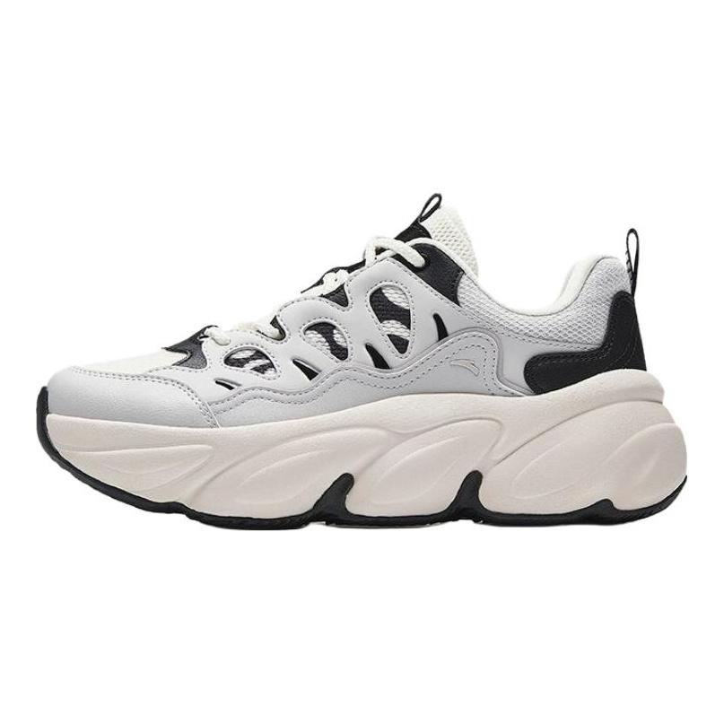 Anta Abrasion Resistant Breathable Height Increasing Low Top Casual Shoes Women's Gray Black 122538880-6