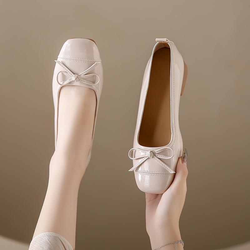 Móda Nazouvací Dámské Baleríny Módní Mělké S Mašličkou Dámské Pohodlné S Měkkou Podrážkou Společenské Baleríny