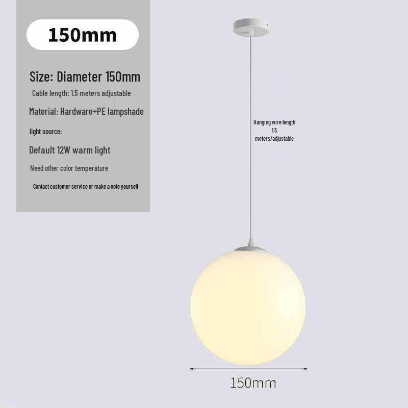 Milky White Round Pendant Lamp for Nail Salons, Cafes, Children's Clothing Stores, and Weddings