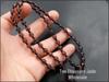 Hand-Woven Amethyst Round Bead Necklace with Purple Cord Hanging Rope