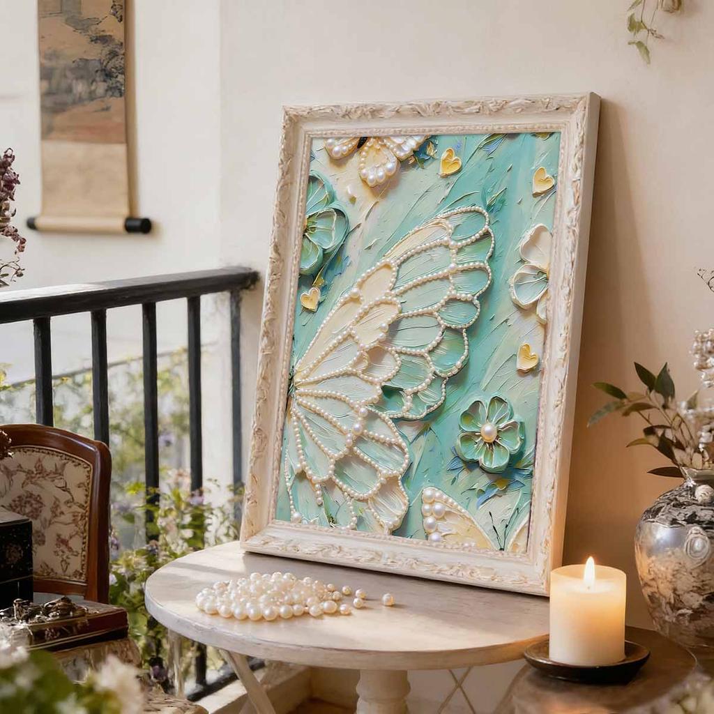 DIY Pearl Painting Set Wings Pattern Home Decoration Handmade Sticky Diamond Creative Canvas Pearl Art Painting Crafts Perfect Gift