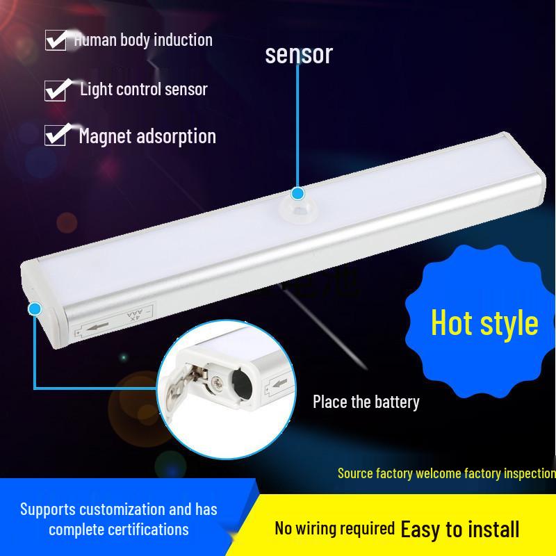 Imported Battery-Powered Motion Sensor Light for Cabinets & Hallways - Set of 10