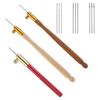 3 Stück Tambourhaken-Set Stickhäkelhaken Holzgriff Tambourstickerei-Set Französische Trommelhaken Mit 9 Nadeln